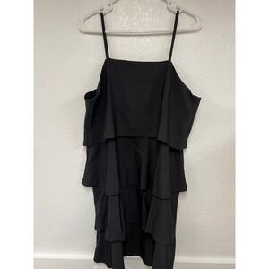 Sleeveless Ruffle Layered Dress Party Cocktail Evening‎ Black Dress XL